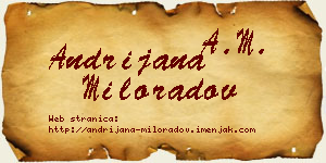 Andrijana Miloradov vizit kartica